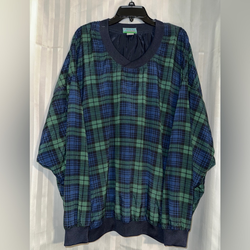 Men’s Black Watch Plaid Winner Mate Golf V-Neck  Pullover Size 2X